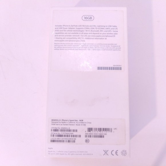 APPLE iPHONE 6 BOX ONLY 16GB Original Packaging OEM Steve Jobs STICKERS 2014 USA - Picture 10 of 13
